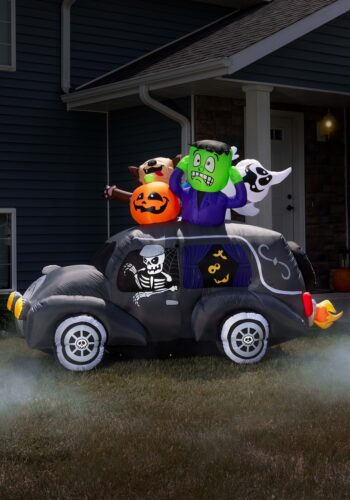 4FT Spooky Hearse Inflatable Halloween Decoration