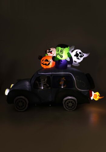 4FT Spooky Hearse Inflatable Halloween Decoration