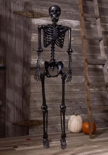 5 Foot Crazy Bones Poseable Skeleton in Black Halloween Decoration