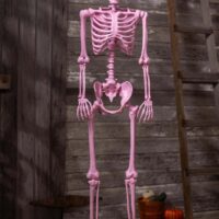 5 Foot Crazy Bones Poseable Skeleton in Pink Halloween Decoration