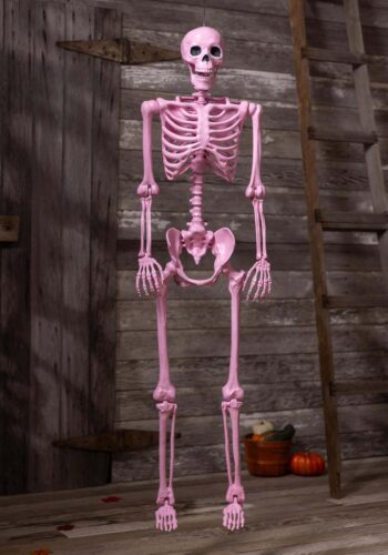 5 Foot Crazy Bones Poseable Skeleton in Pink Halloween Decoration