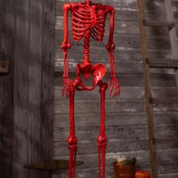 5 Foot Crazy Bones Poseable Skeleton in Red Halloween Decoration