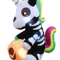 5 Ft Sitting Skeleton Inflatable Unicorn Decoration