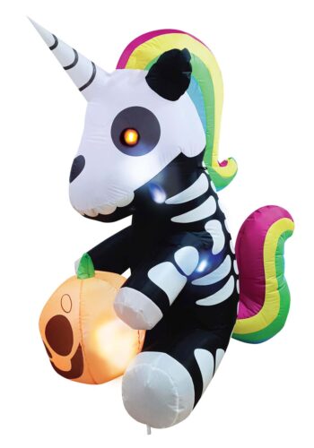 5 Ft Sitting Skeleton Inflatable Unicorn Decoration