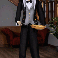 5.6FT Animatronic Evil Greeter Butler Halloween Decoration