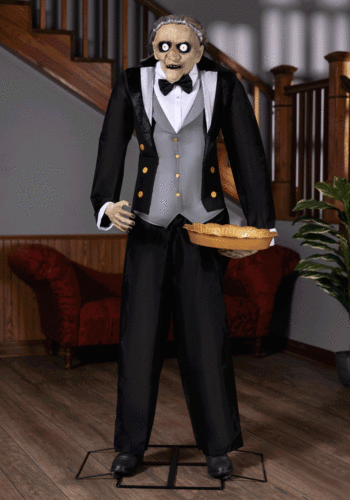 5.6FT Animatronic Evil Greeter Butler Halloween Decoration