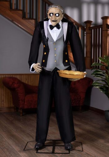 5.6FT Animatronic Evil Greeter Butler Halloween Decoration