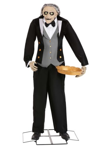 5.6FT Animatronic Evil Greeter Butler Halloween Decoration