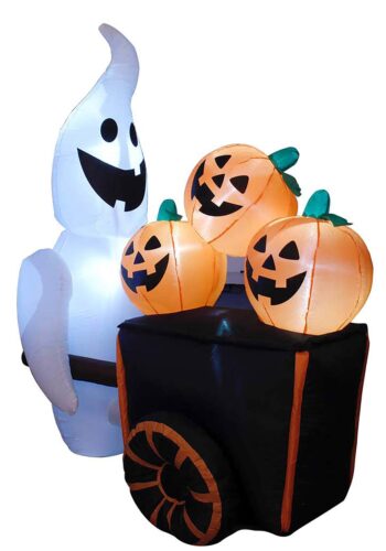 6FT Pumpkin Vendor Ghost Inflatable Decoration