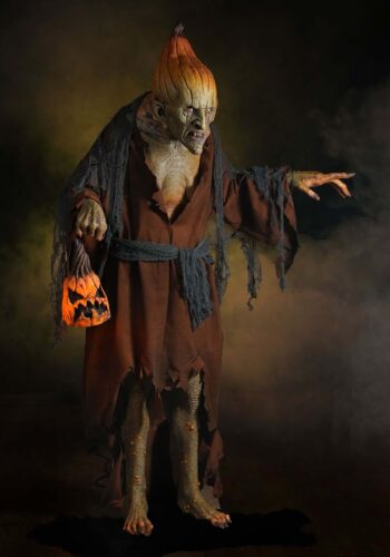 6ft Pumpkin Witch Prop with LED Pumpkin Decoration