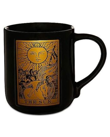 Black and Gold Sun and Moon Tarot Card Coffee Mug - 20 oz.