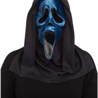 Blue Metallic Ghost Face Full Mask