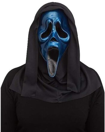 Blue Metallic Ghost Face Full Mask