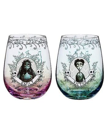 Corpse Bride Stemless Glass Set 13 oz. - 2 Pack