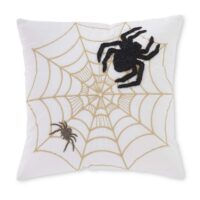 Embroidered Spiders & Web 18-Inch Pillow