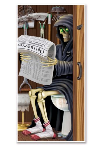 Grim Reaper Restroom Halloween Door Cover Decoration