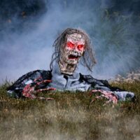 Half Body Zombie with Light Up Red Eyes Halloween Decoration