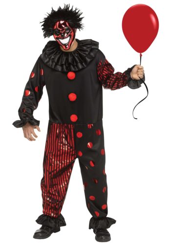 Men's Red Chrome Clown Costume