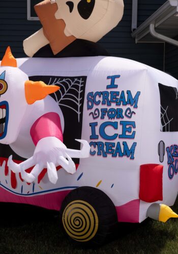 Sweet Shrieks Killer Clown Ice Cream Truck Inflatable Halloween Decoration