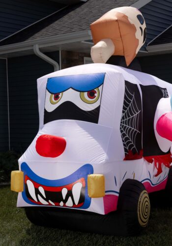 Sweet Shrieks Killer Clown Ice Cream Truck Inflatable Halloween Decoration