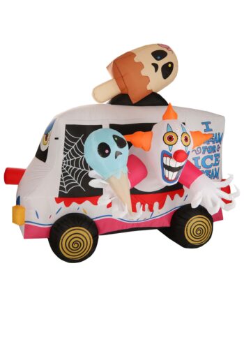 Sweet Shrieks Killer Clown Ice Cream Truck Inflatable Halloween Decoration