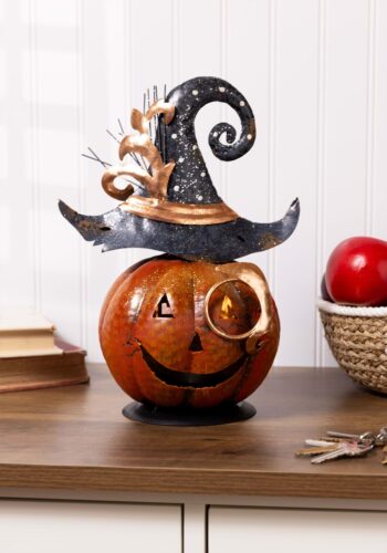 Metal 11" Jack 'O Lantern Decoration