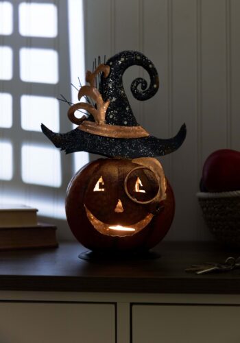 Metal 11" Jack 'O Lantern Decoration