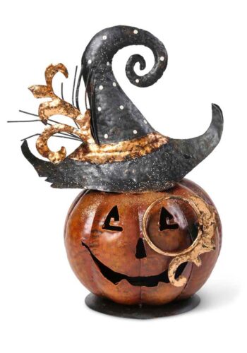 Metal 11" Jack 'O Lantern Decoration