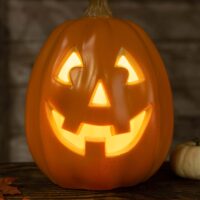 Large Realistic 12" Light Up Pumpkin Decoration