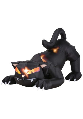 4 Foot Inflatable Black Cat with Turning Head Decoration