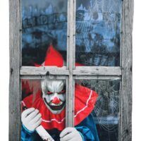 47-Inch Printing Curtain Clown Outside the Window Decoration