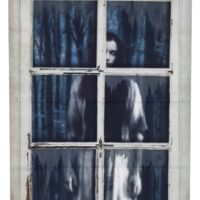 Fake Ghostly Window Woman 47" Wall Decoration