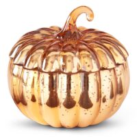 5.5-Inch Orange Mercury Glass Pumpkin Candle Decoration