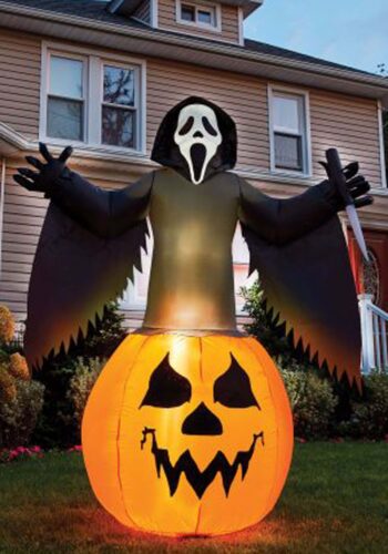 6FT Light Up Inflatable Ghost Face Halloween Pumpkin Decoration