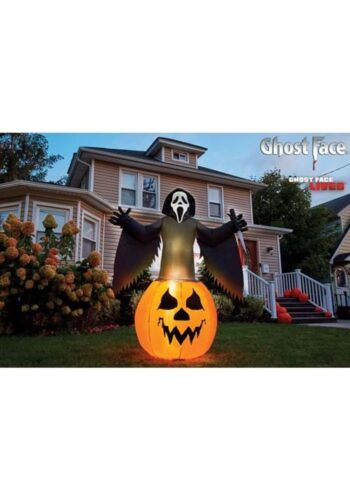 6FT Light Up Inflatable Ghost Face Halloween Pumpkin Decoration