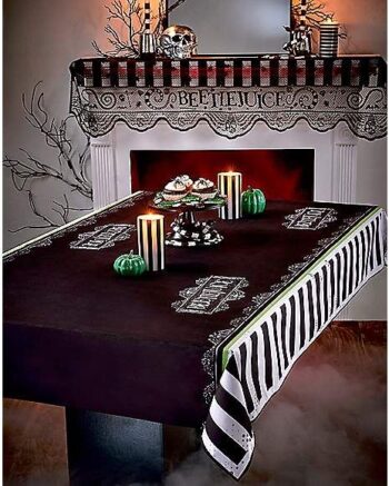 Beetlejuice Striped Tablecloth