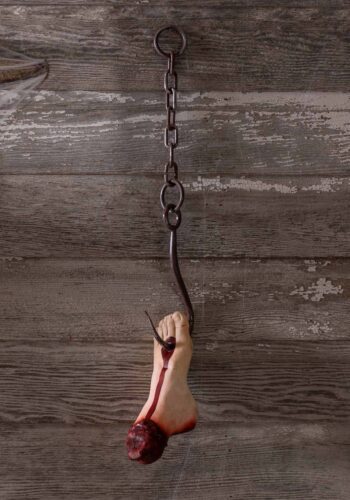 Bloody Foot on Hook Decoration