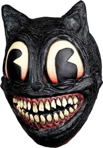 Ghoulish Productions Cartoon Cat Latex Mask. Black Cat Creepy Mask, Gato Felix Creepy Mask, Cartoon Cat Costume Mask. Creepypastas Line. One size latex mask. Ideal for Halloween, parties, holidays