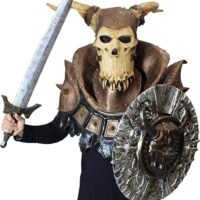 Ghoulish Productions Demon Knight Mask, Warrior Knight Latex Costume Adult. Skull Knight Costume for Men. Ideal For Halloween. Nightmare Collection Line by Mario Chiodo. Adult Mask One size latex mask