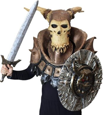 Ghoulish Productions Demon Knight Mask, Warrior Knight Latex Costume Adult. Skull Knight Costume for Men. Ideal For Halloween. Nightmare Collection Line by Mario Chiodo. Adult Mask One size latex mask