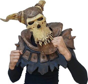 Ghoulish Productions Demon Knight Mask, Warrior Knight Latex Costume Adult. Skull Knight Costume for Men. Ideal For Halloween. Nightmare Collection Line by Mario Chiodo. Adult Mask One size latex mask