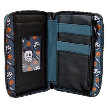 Halloween Michael Myers Cosplay Glow-in-the-Dark Zip-Around Wallet