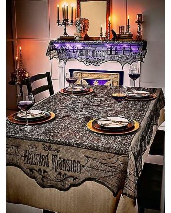 Haunted Mansion Metallic Lace Tablecloth