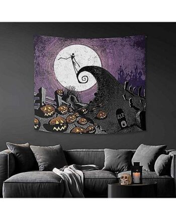 Jack Skellington Silhouette Tapestry - The Nightmare Before Christmas