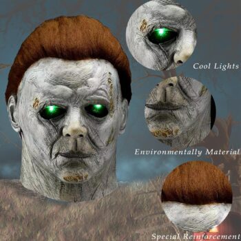 Michael Myers Mask - Halloween Mask For Adults - Led Light Up - Michael Myers Costumes - Scary Halloween Mask