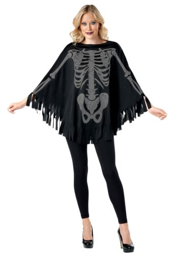 Skeleton Poncho Adult Costume