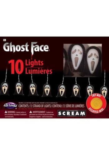 String of 10 Ghost Face Lights Decoration