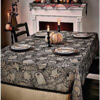 Black Lace Ghost Tablecloth