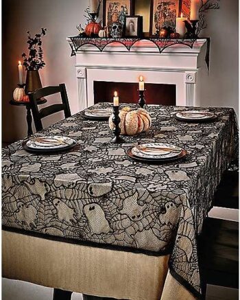 Black Lace Ghost Tablecloth