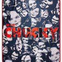 Chucky Face Pattern Fleece Blanket - Chucky